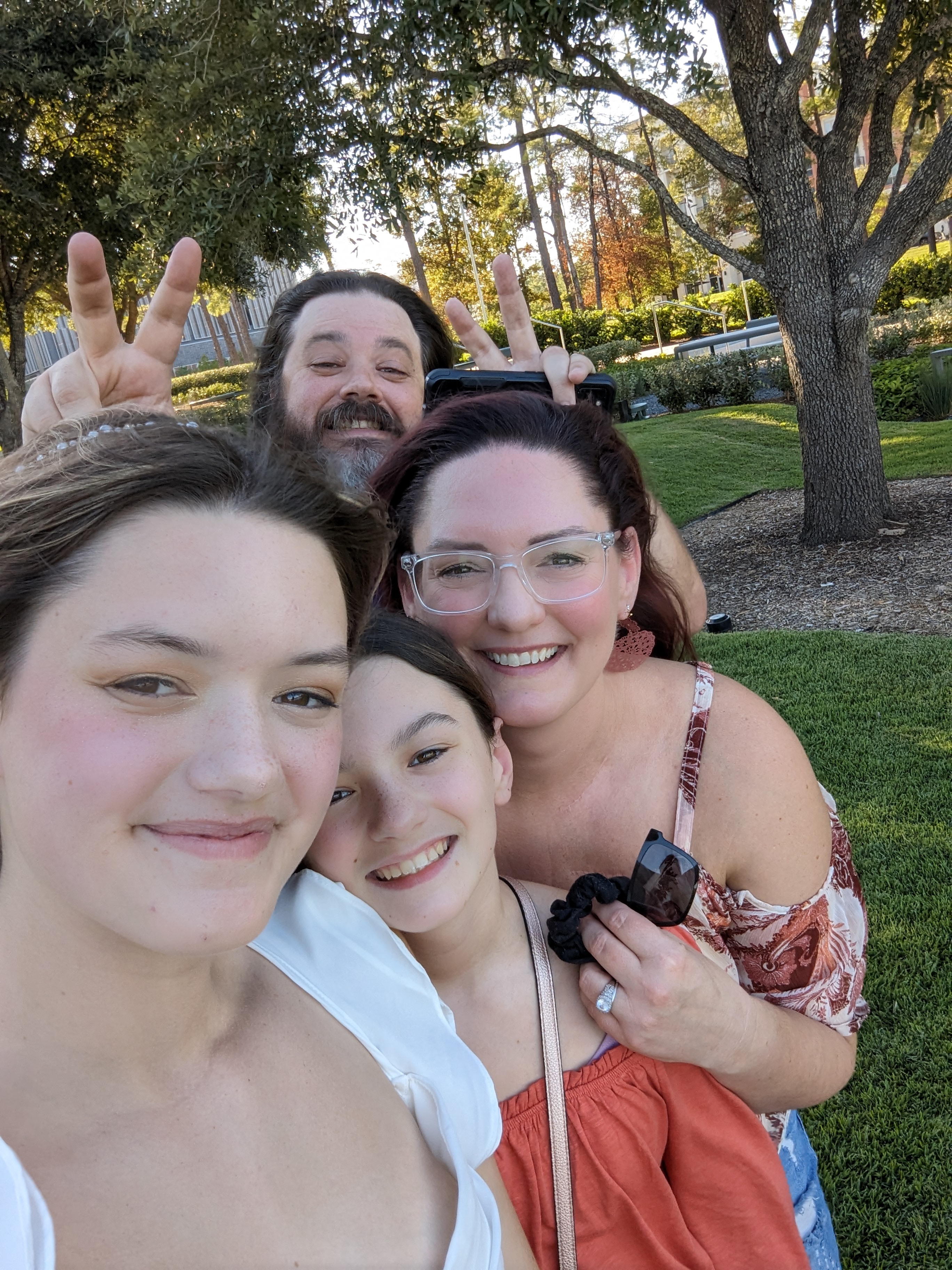 A selfie of our family of four